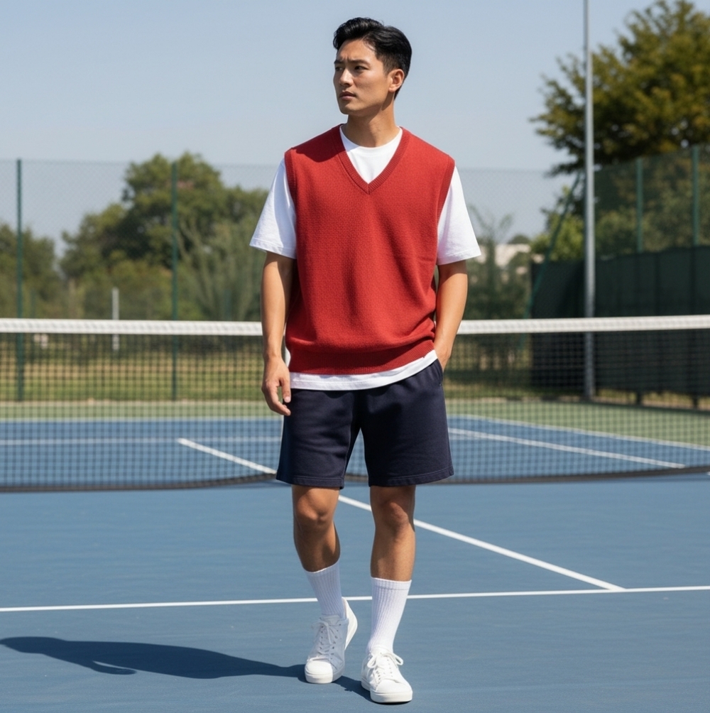 WoolOvers Sweater Vest Sz L  Soft Merino Wool Cashmere Golf Preppy Tennis Club
